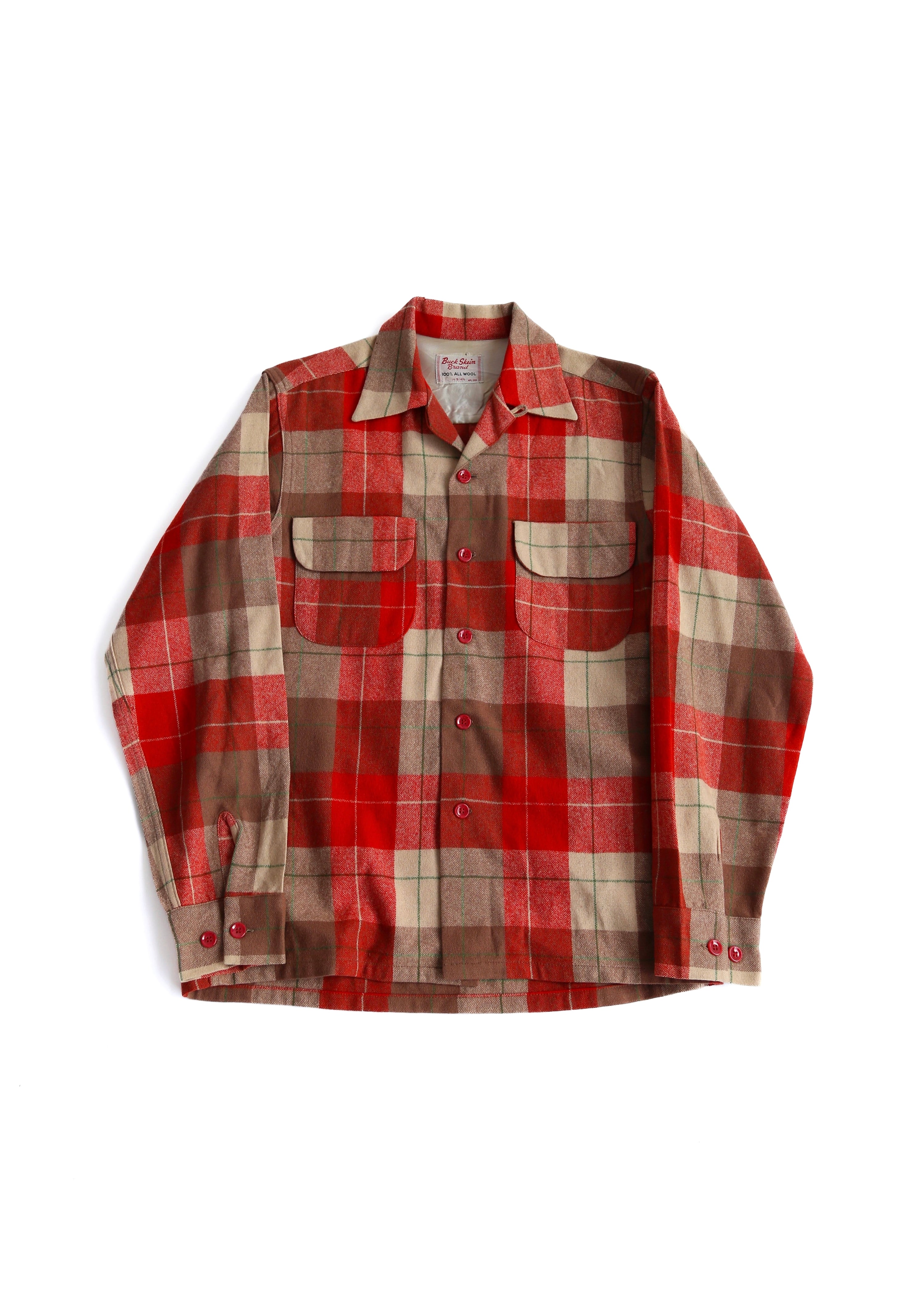 50’s Plaid Wool Loop Collar L/S SHIRT