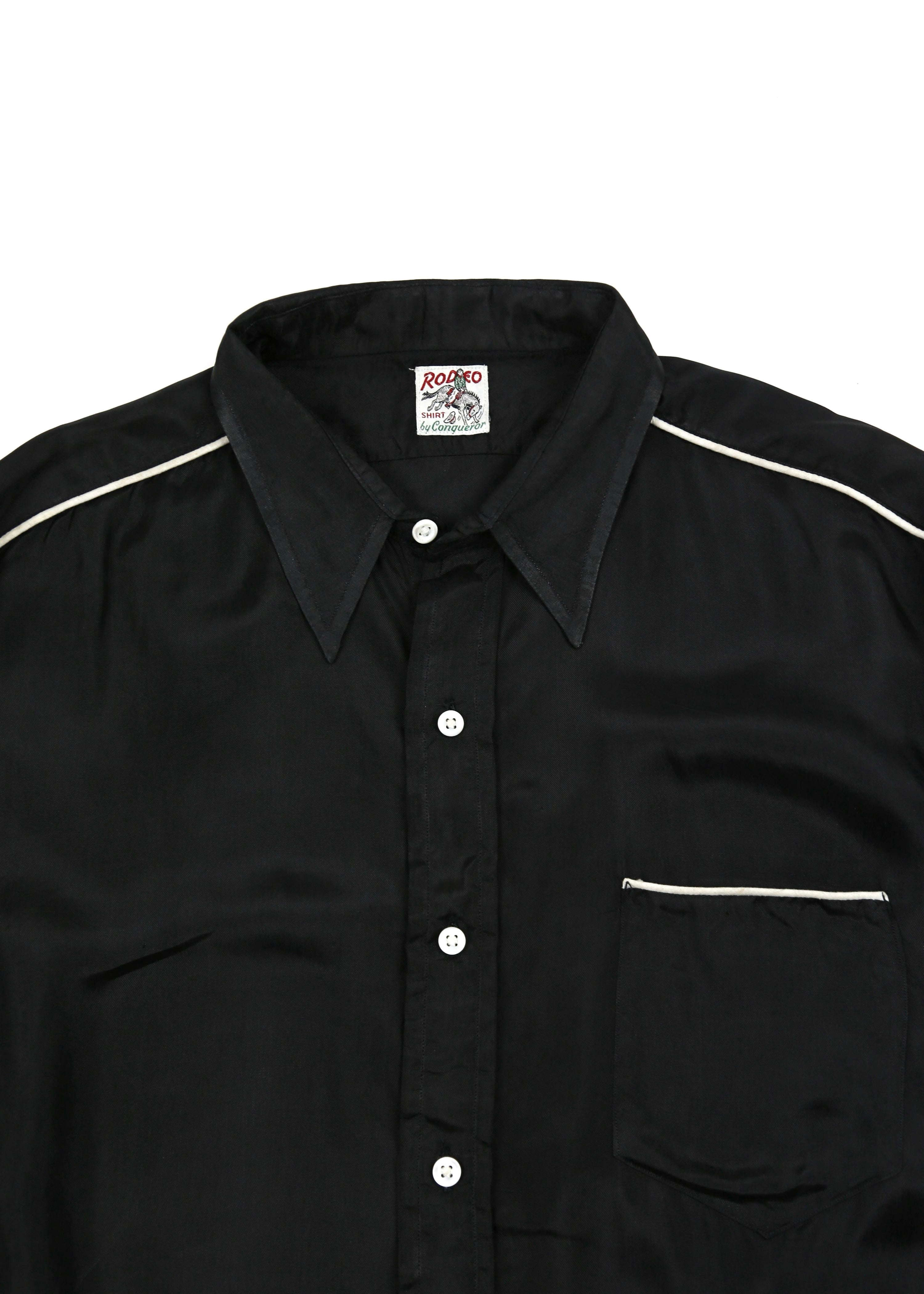 30’s Black Satin Rodeo Shirt