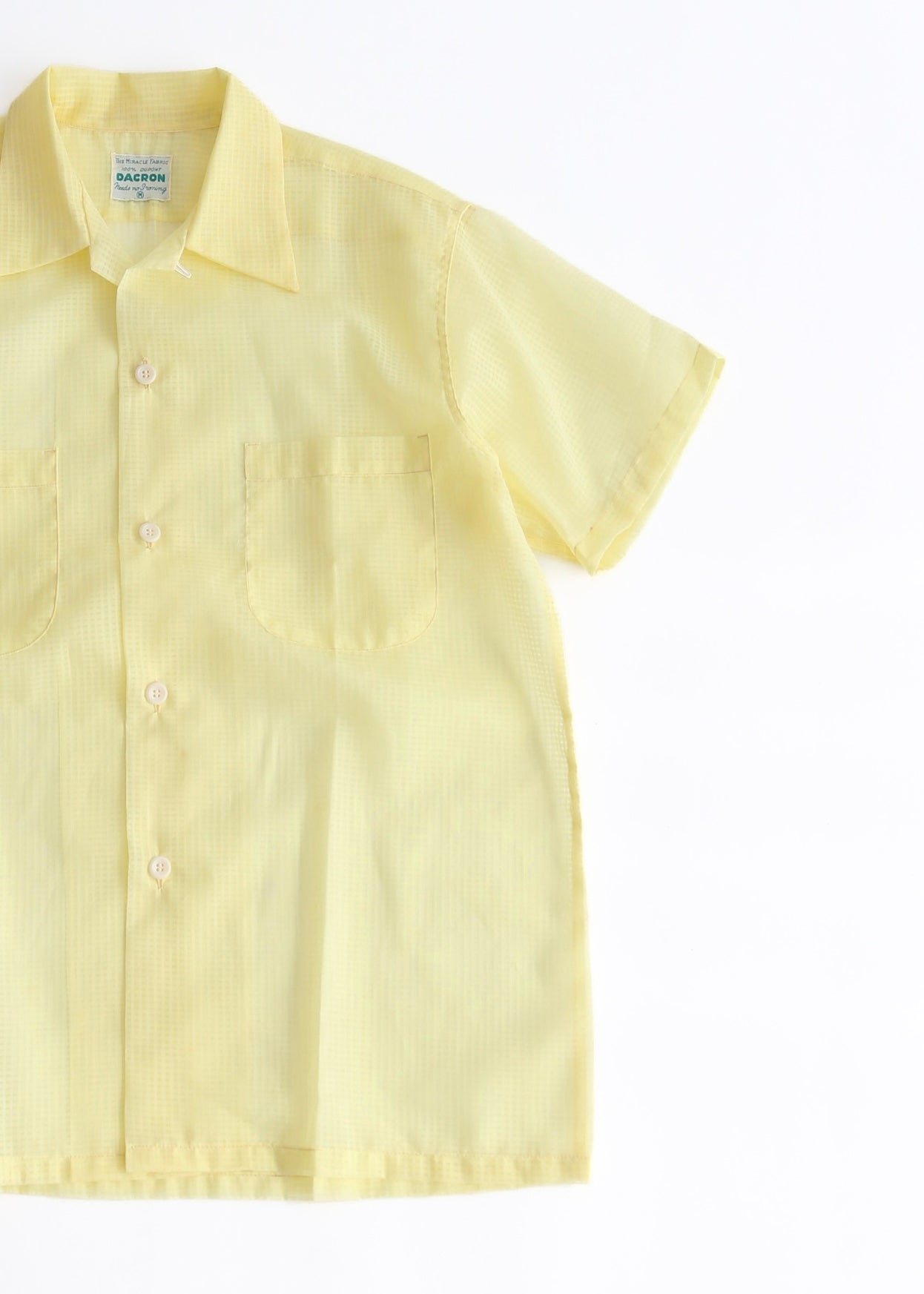 50’S PALE YELLOW SHEER LOOP COLLAR SHIRT